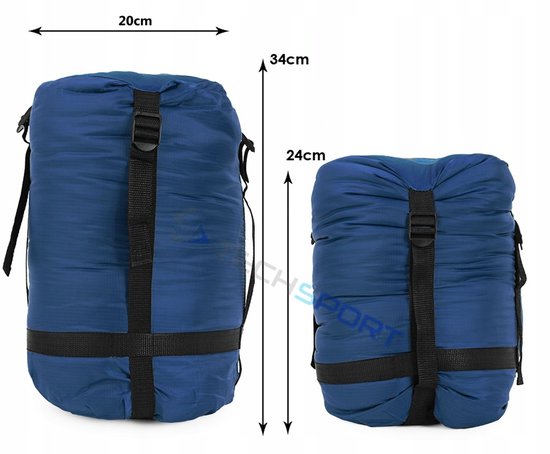 Merkloze Mummyslaapzak Pioneer 200 - Combineerbaar, Blauw/Zwart van merkloze — afbeelding 3