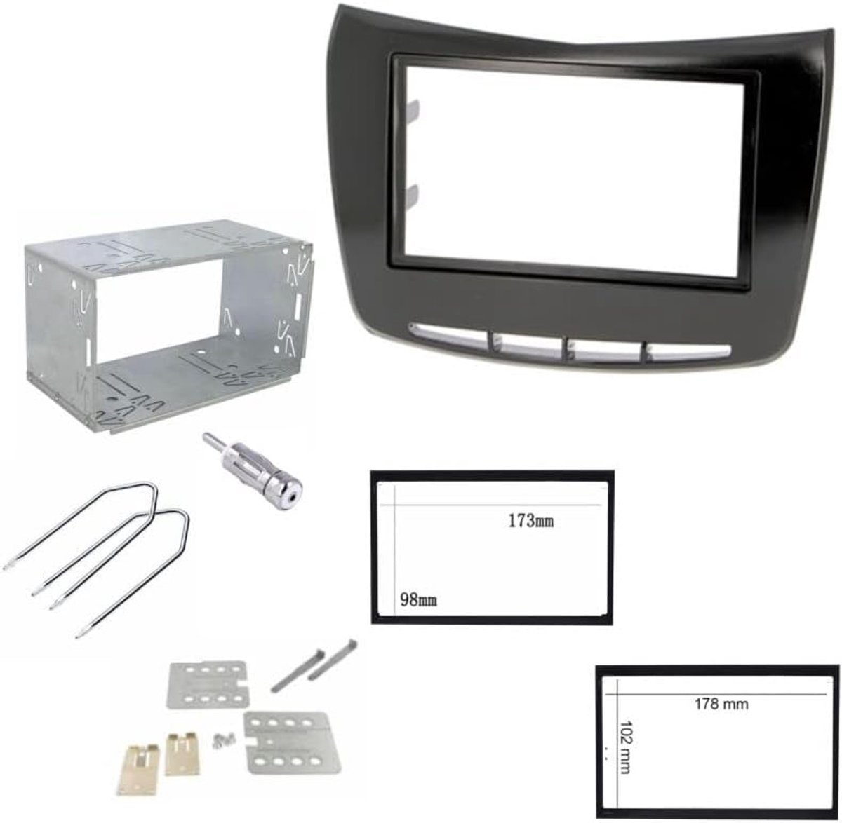 Sound way - Radio panel kit 2-din assembly kit Front panel Frame Suitable for Lancia DELTA - ShopVlot