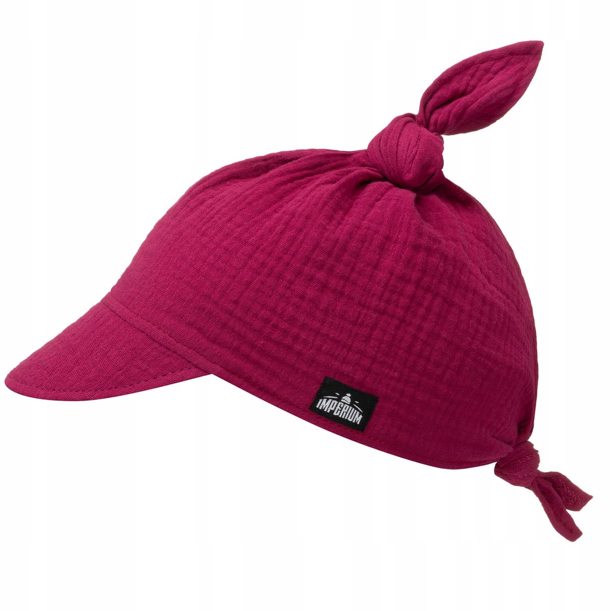Muslin Zonnehoedje met Vizier - Fuchsia - Verstelbaar
