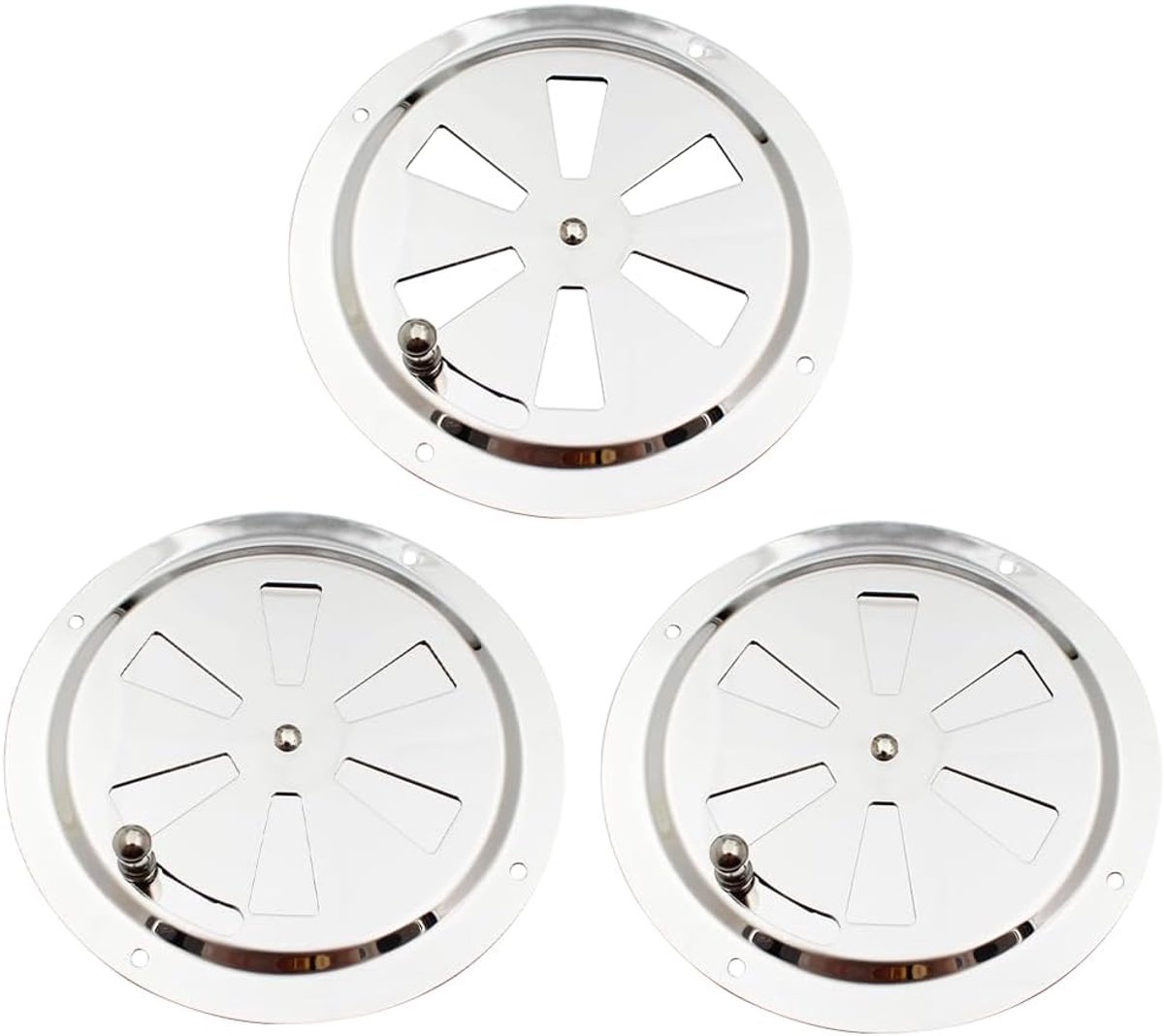 Ventilatierooster 125mm - Rvs ventilatieplaat - Rond luchtventiel - Geschikt voor rokers en boten - ShopVlot
