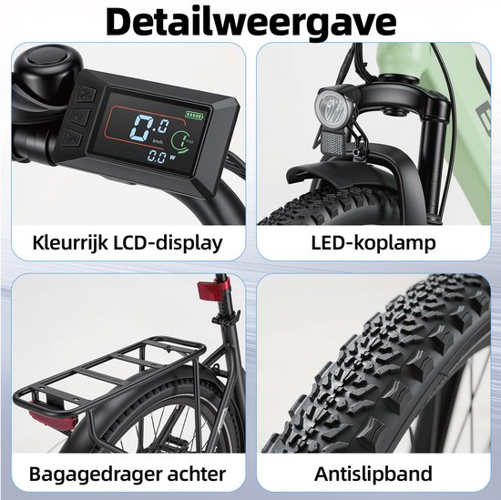 Elektrische Stadsfiets-28 inch Lage Instap-75 km Actieradius-36V 14,5Ah Uitneembare Accu-250W Achterwielmotor-45Nm Koppel-Shimano 7 Versnellingen-Mechanische Schijfremmen - m Koppel-Shimano 7 Versnellingen-Mechanische Schijfremmen — afbeelding 5