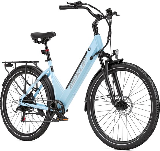 Elektrische Fiets 28 inch - 250W Achterwielmotor - 45Nm Koppel - 75 km Actieradius - Lage Instap Stadsfiets - Gletsjerblauw — afbeelding 2