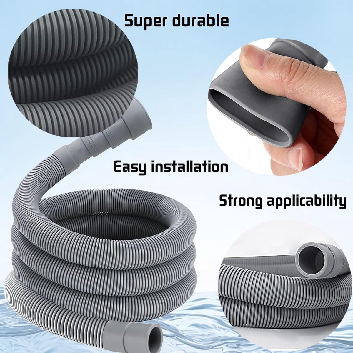 Drain Hose for Washing Machine 0.5/1/1.5/2/2.5/3/4/5/6/7M, Suitable for 4 Connection Sizes, Washing Machine Hose Drain - ShopVlot