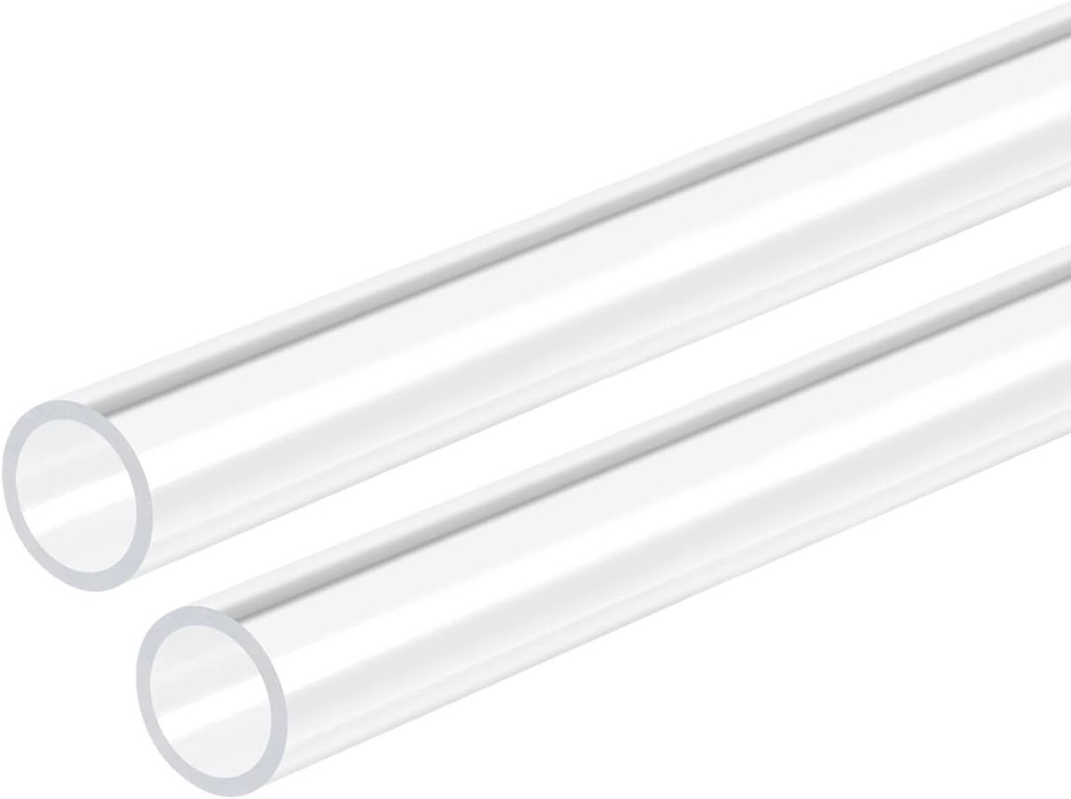 DMiotech 2pcs 13mm x 15mm 12inch Transparent Acrylic Hose Rigid Plastic Tube for Aquarium Water Hose Cooling System - ShopVlot