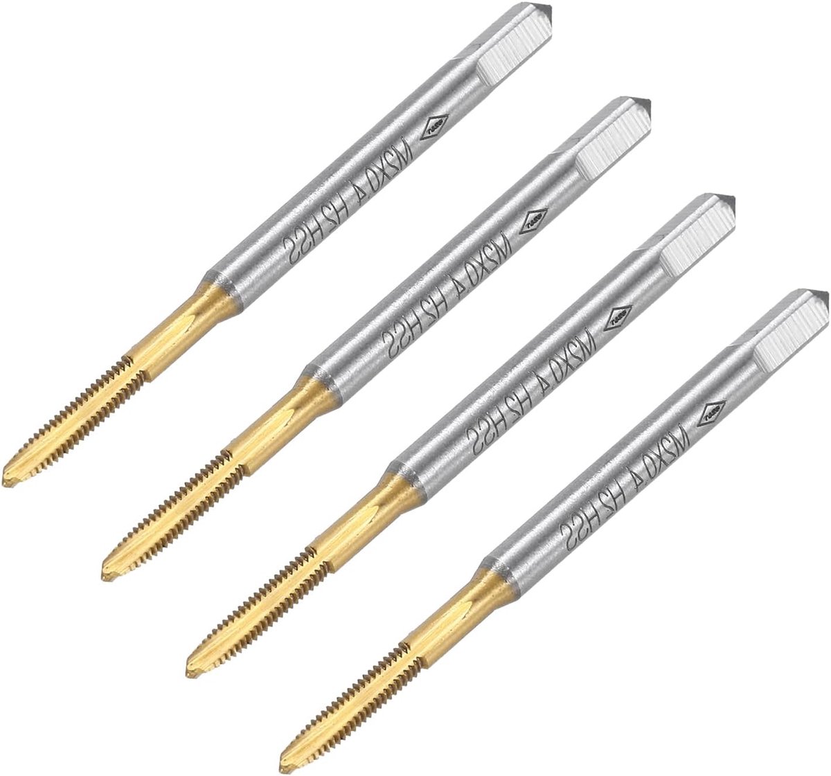 steekkranen M2 x 0,4 - titanium gecoat snelstaal 6542 - scherpe snijranden - ideaal voor machinaal draadsnijden - ShopVlot