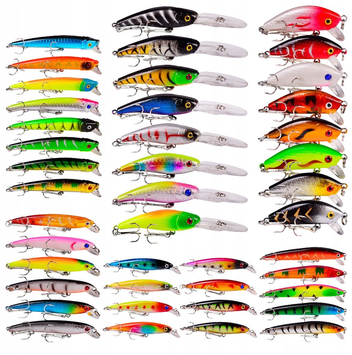 43 Wobblers Set - Vissen op Snoek, Baars, Forel - 4.5-10cm, 4-8g
