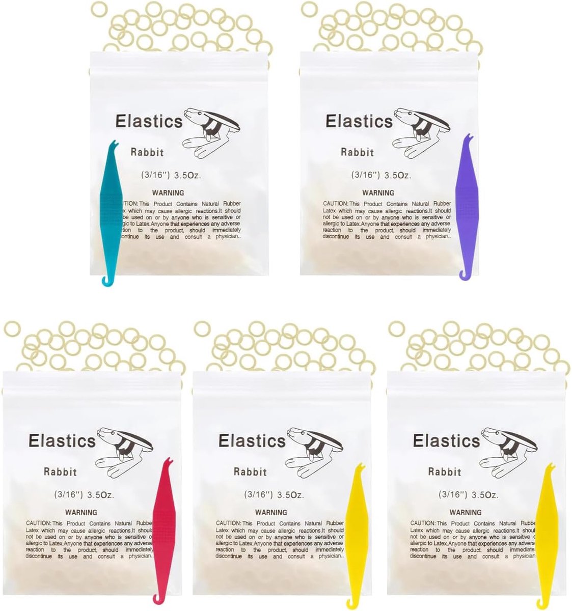 Orthodontische elastieken 500 stuks - 3/16 inch - met konijnmotief - voor effectieve tandcorrectie - ShopVlot