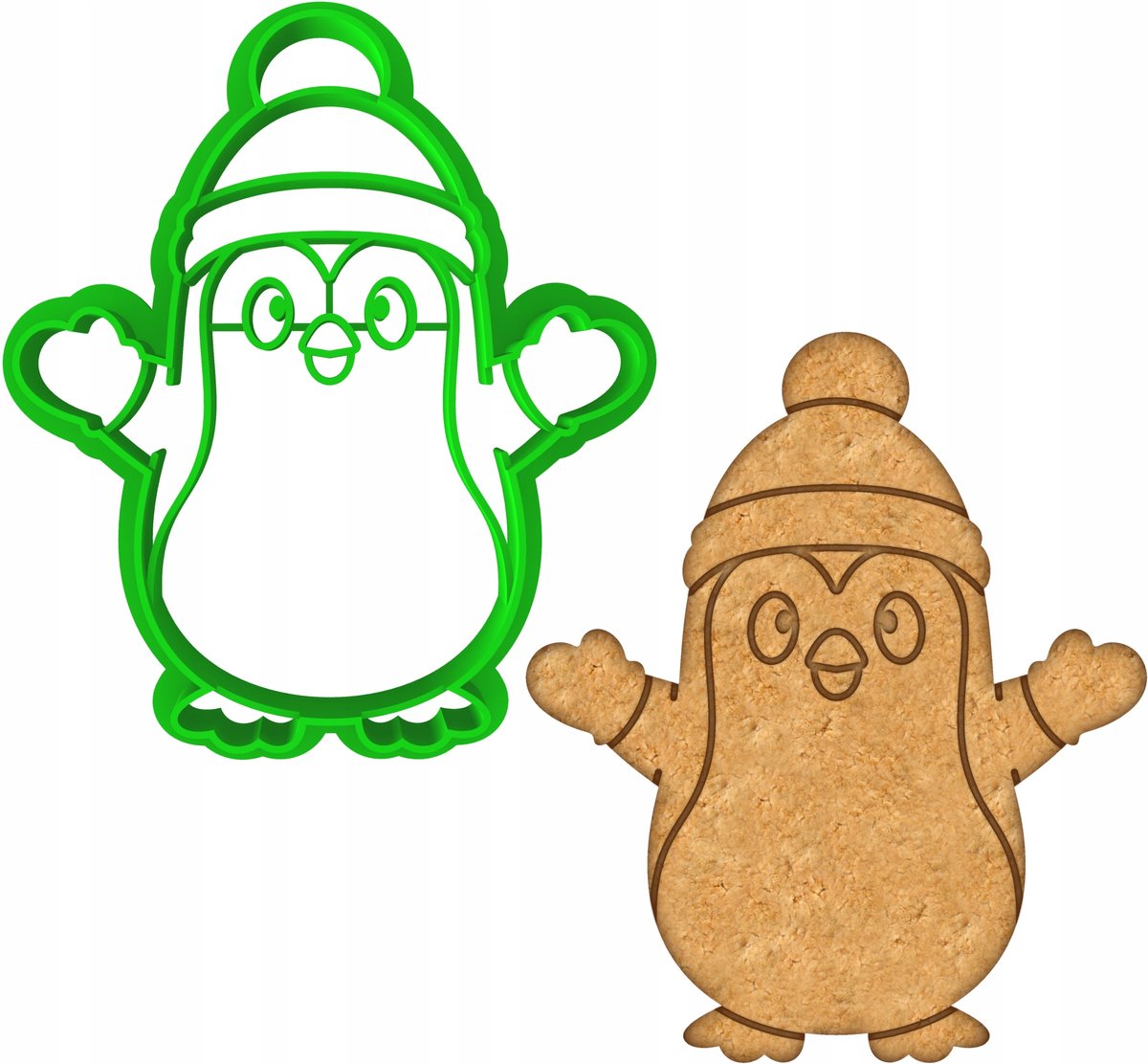 Koekjesvorm Kerst Pinguïn 8cm - Perfect voor Koekjes en Peperkoek