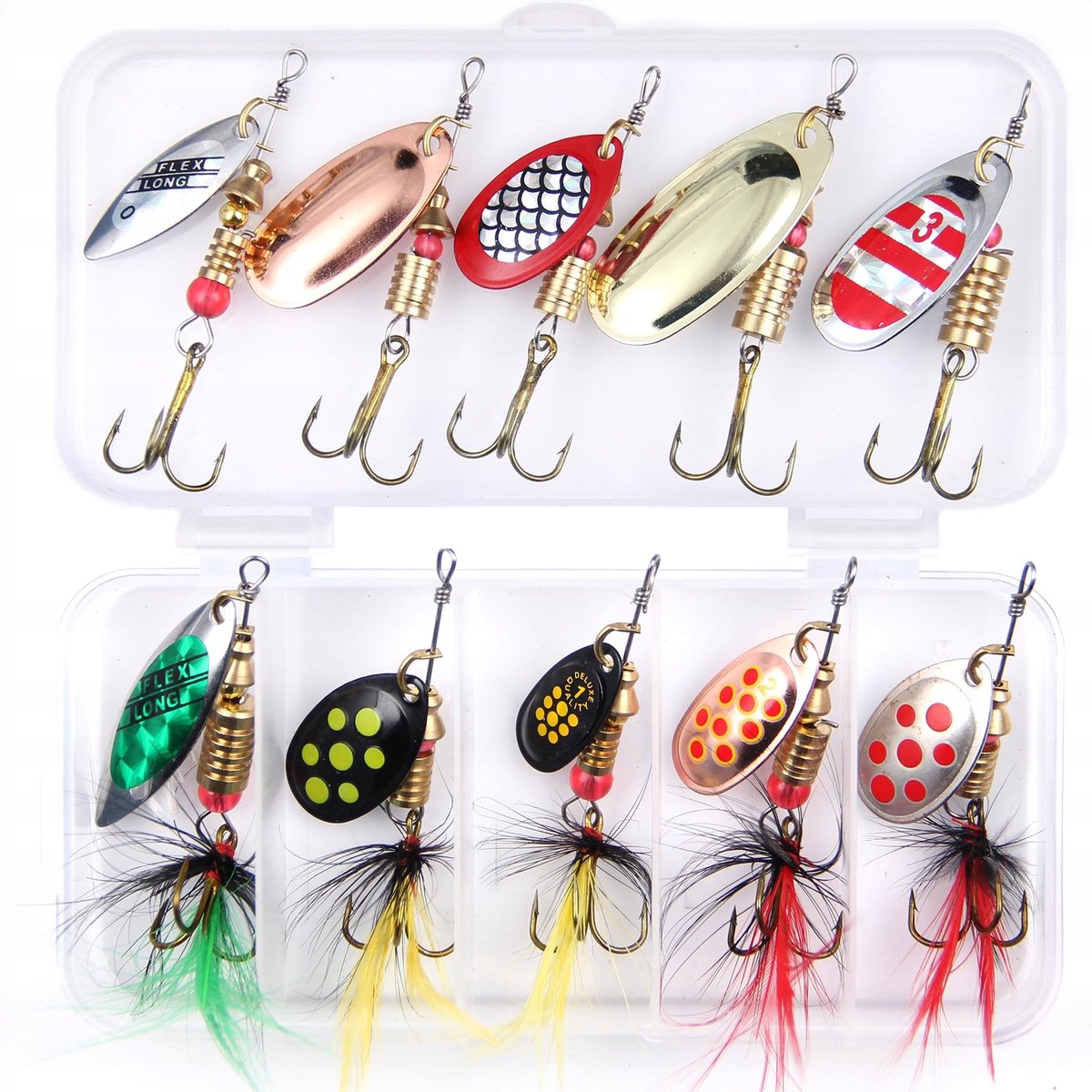 Merkloos Spinnerbait Set: 10 Stuks Visgerei voor Spinning