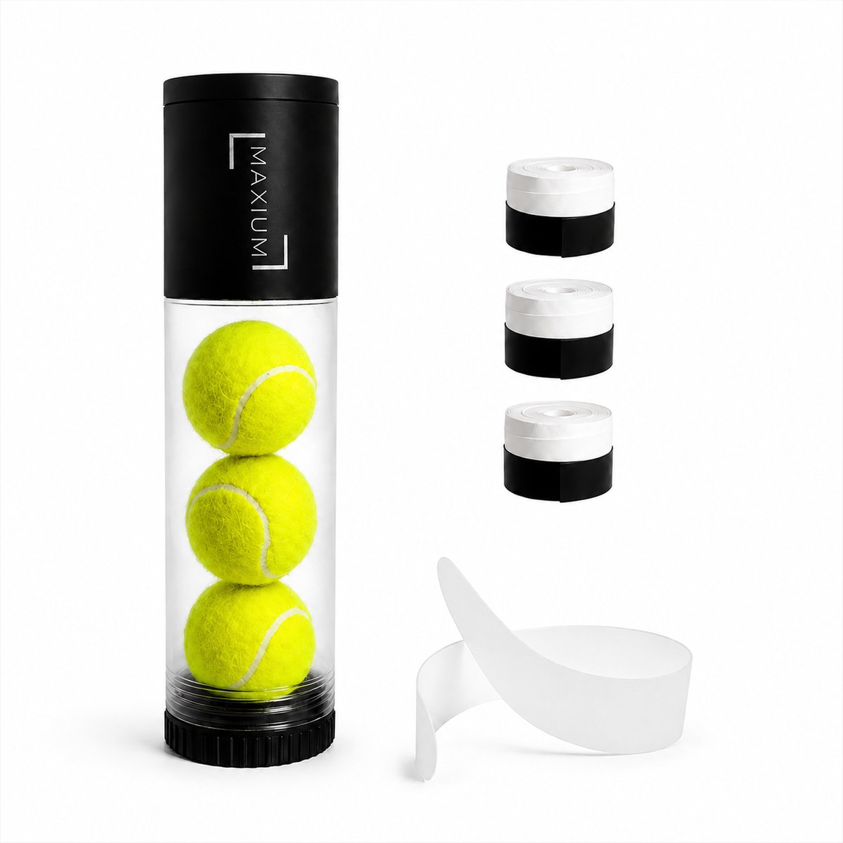 Maxium Ball Saver Pro – Automatische Drukregelaar voor Padelballen & Tennisballen – Ballen Drukhouder voor 3 Ballen – Inclusief 3 Overgrips & Protectietape – Verleng Levensduur Padelballen