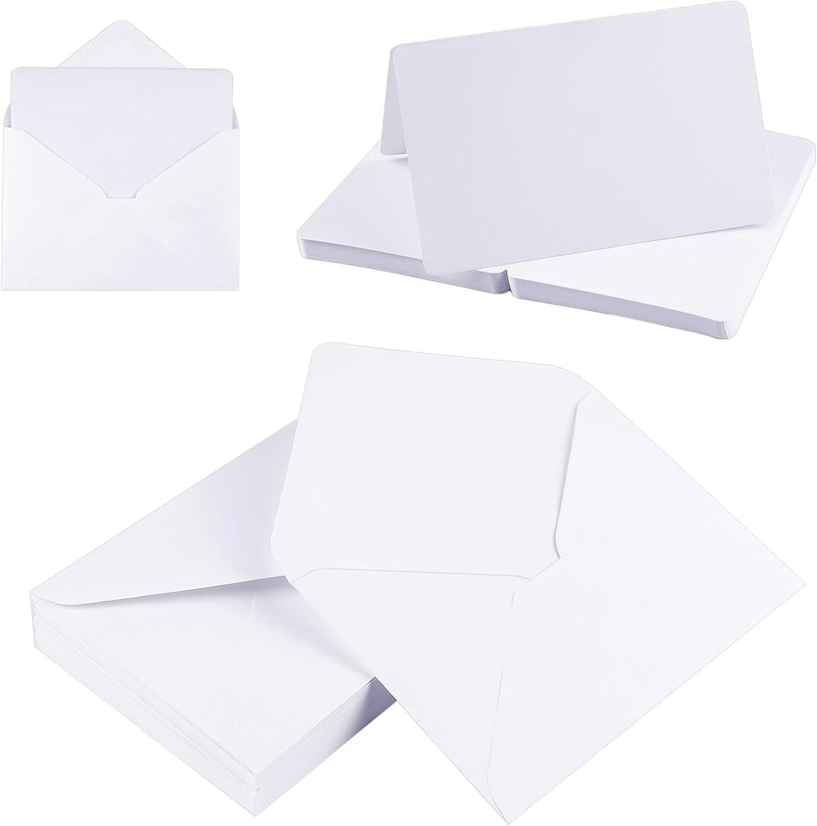 Enveloppen en blanco kaarten set - 30 witte enveloppen en 30 kaarten - premium kwaliteit - ideaal voor knutselen - ShopVlot