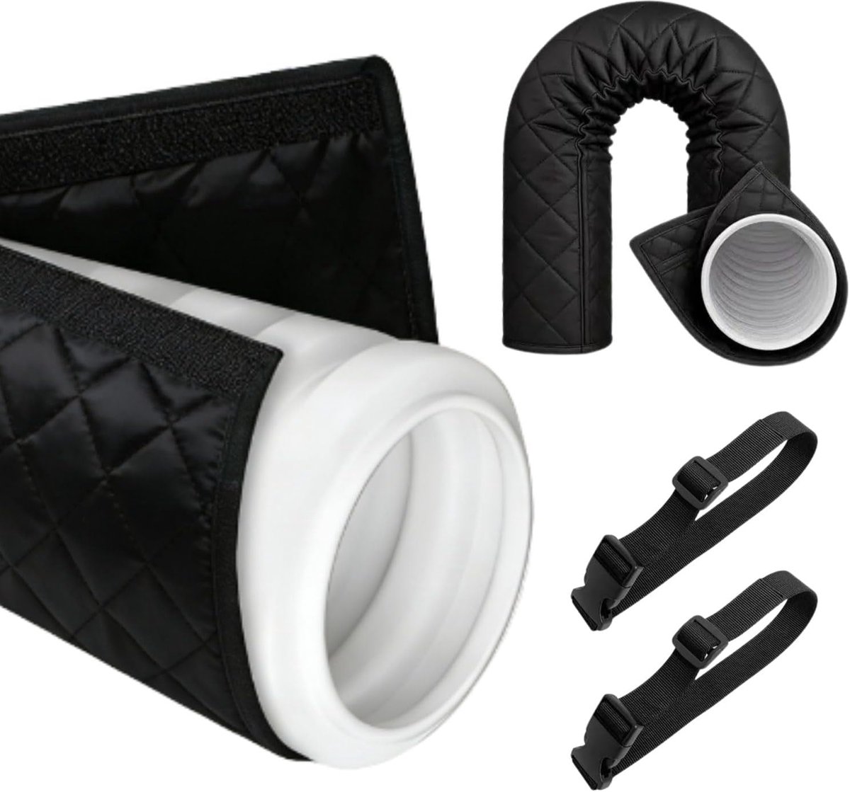 Isolatie afvoerslang airconditioning 150x33 cm - met 2 spanbanden - vermindert warmteafgifte - ShopVlot
