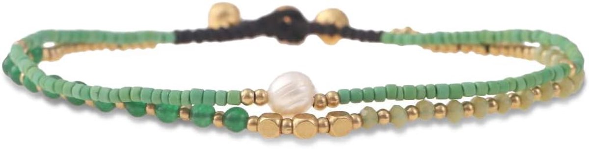 Surfer-enkelbandje met parels - handgemaakt - kleurrijk oosters design - perfect voor festivals - ShopVlot