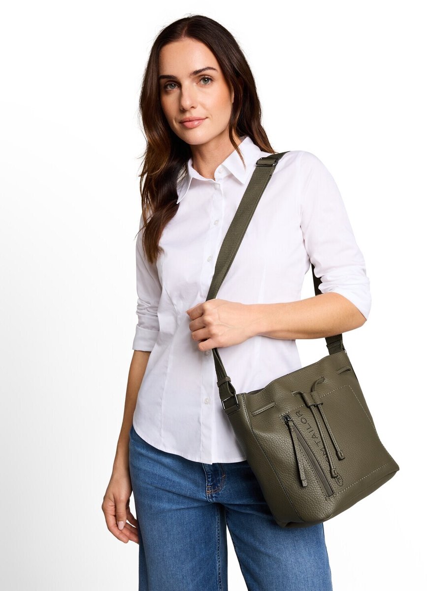 Tom Tailor - TTANALISA buideltas met logo-reliëf - Maat ONESIZE - khaki / khaki
