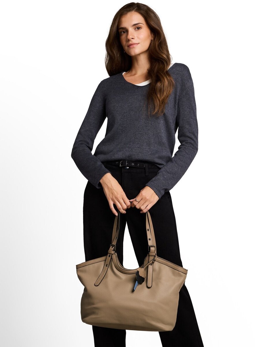 Tom Tailor - TTARTEMISA L shopper met hanger - Maat ONESIZE - taupe / taupe