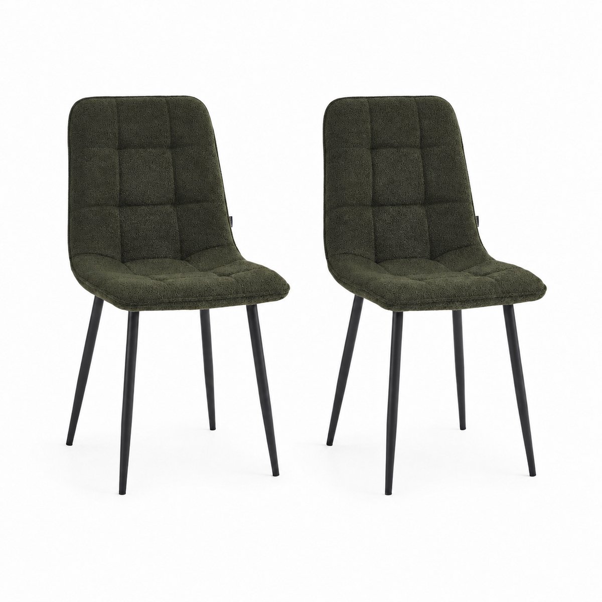 Colenis - Ela Eetkamerstoel - Set Van 2 - Groen - Bouclé - Design