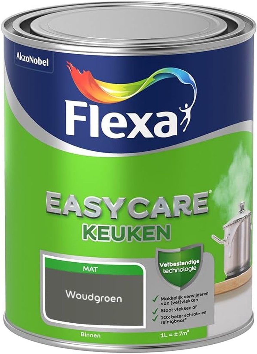 Muurverf 1 liter - Mengkleur - Woudgroen - Ideaal voor de keuken - ShopVlot