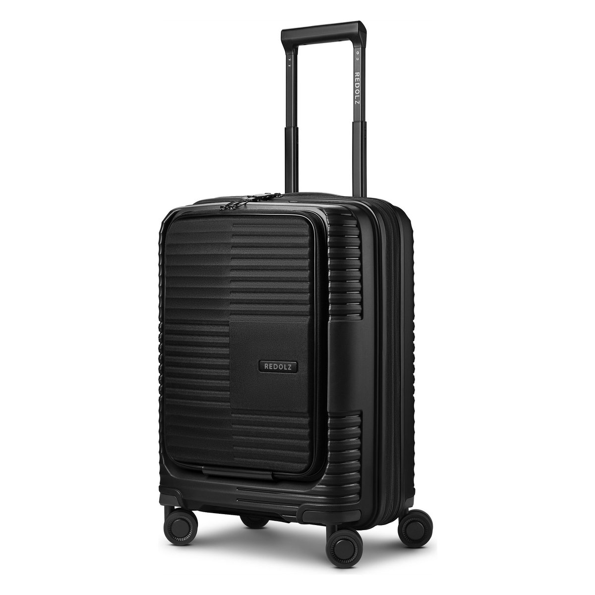 Redolz Essentials 17 2.0 4 wielen Cabinewagen 55 cm Laptopvak met uitbreidingsplooi - Harde bagage - TSA slot - black