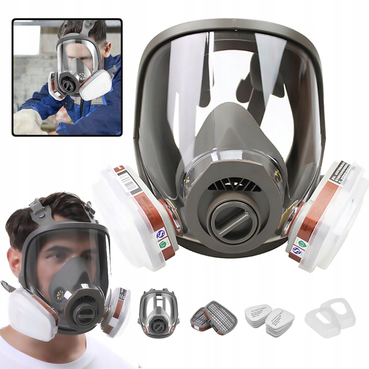 Volledig Gelaatsmasker met Filter - Herbruikbaar Gezichtsmasker