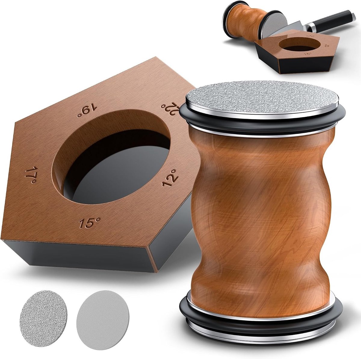 Messenslijper Professioneel - Hout - 12°/15°/17°/19°/22° Slijphoek - Voor Alle Soorten Messen