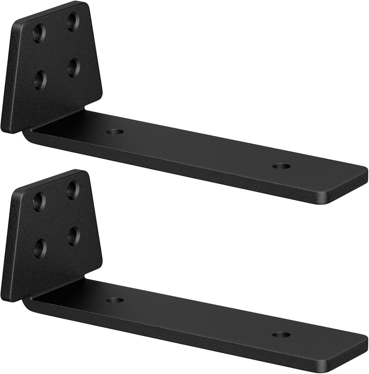 2 Stuks Zwevende Plankdragers, Wandgemonteerde Plankdragers 15cm, Zwart - ShopVlot