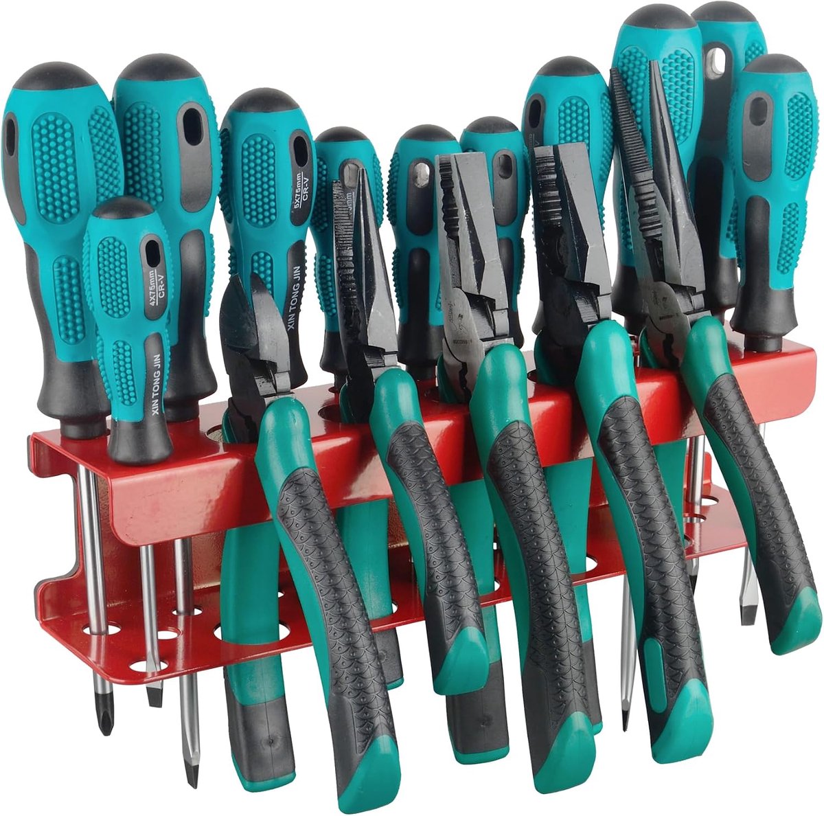 MUTUACTOR Magnetic Screwdriver Rack, 1 Pieces, Magnetic Holder, Red Screwdriver Organizer, Magnetic Tool Holder - ShopVlot