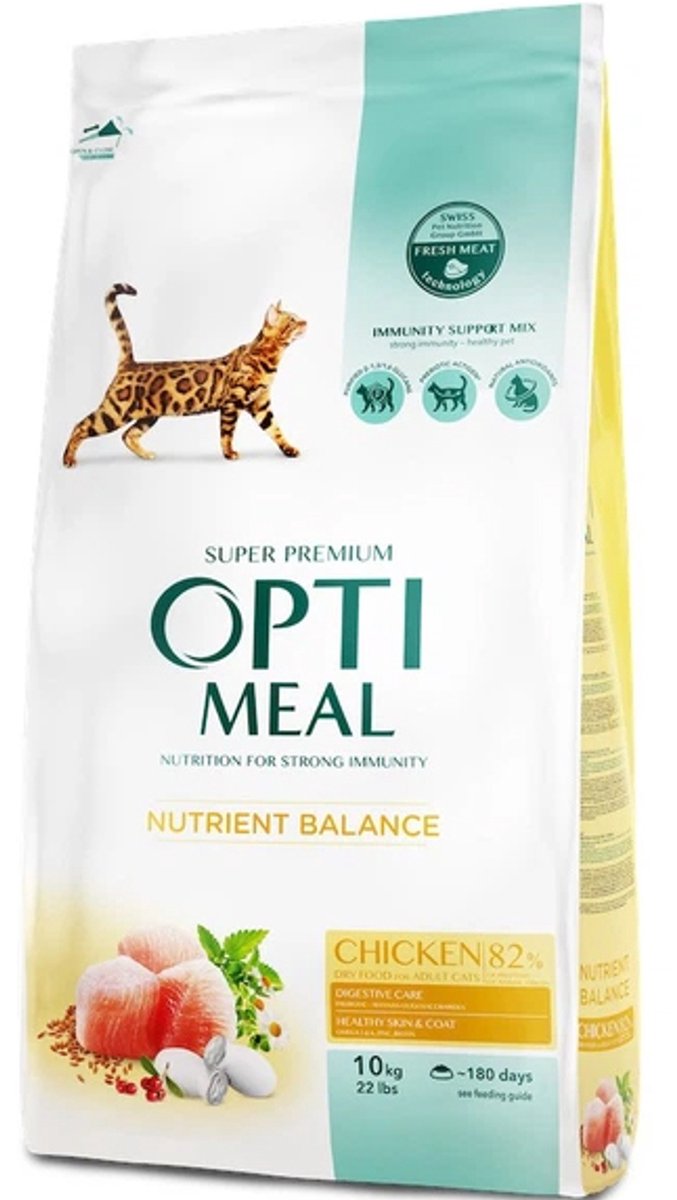 Optimeal OptiMeal volledig uitgebalanceerde voeding met kip – volwassen katten 10 kg