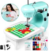 Naaimachine - Elektrische Naaimachine - Sewing Machine Beginners Set- met Verlengplank - Voetschakelaar - Lichtgroen