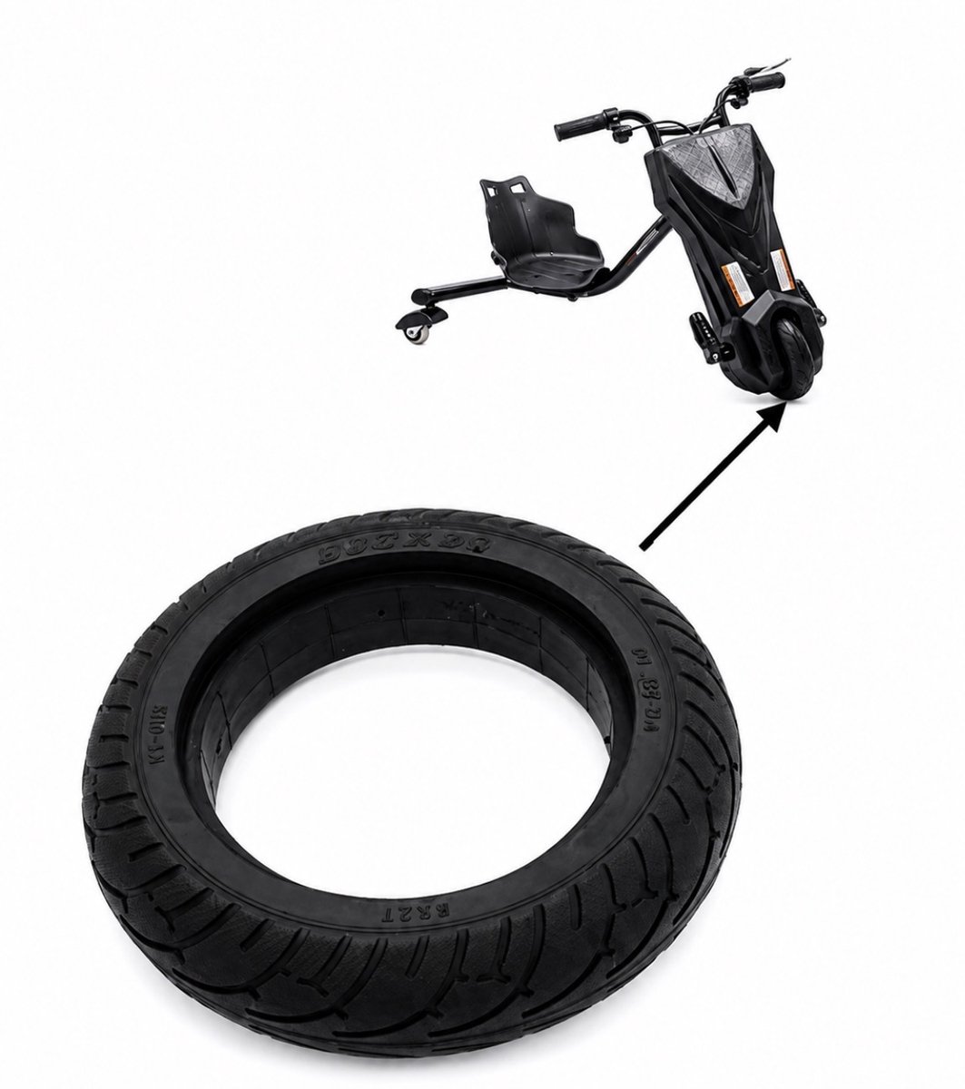 Voorband drift trike | voorwiel | band elektrische drift trike | massief rubber band 200X50 | inclusief stepgo sleutelhanger | Drift trike wieltje