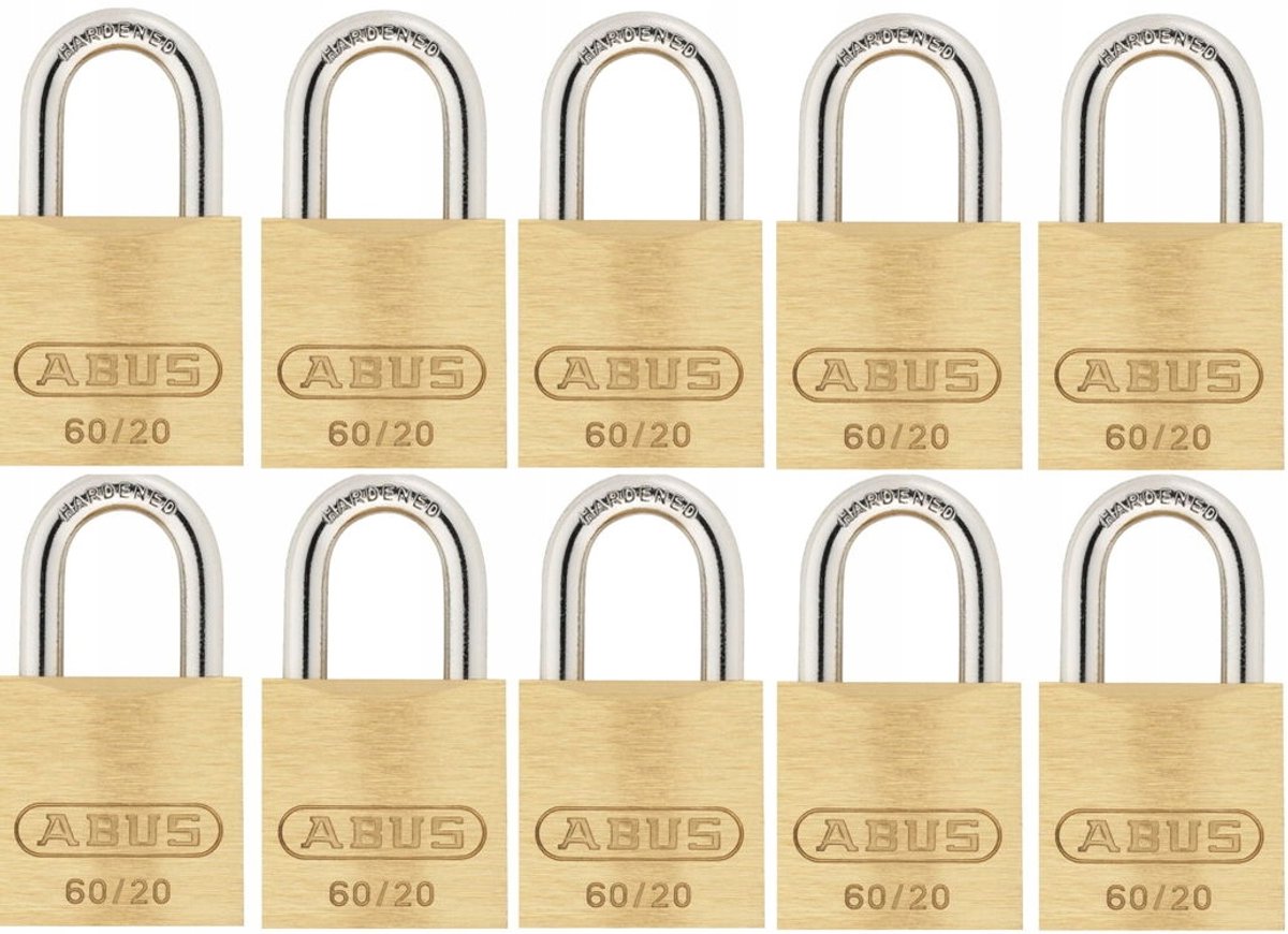 Merkloze Messing Hangsloten 10 Stuks, Gelijksluitend Systeem