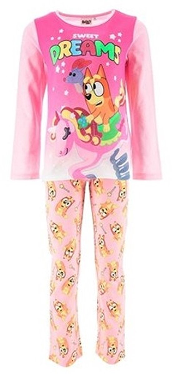 Bluey Meisjes Pyjama-set Roze Jersey Maat 104