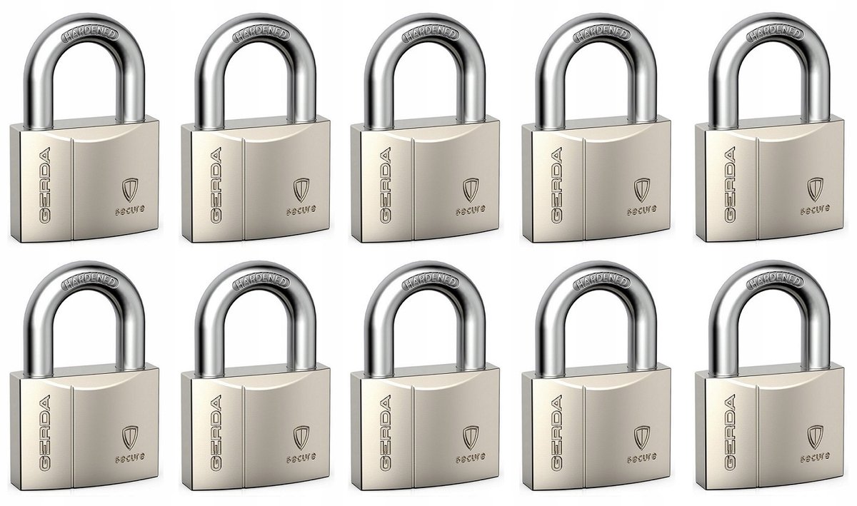 Set van 10 Hangsloten met Gelijksluitend Systeem - 40mm