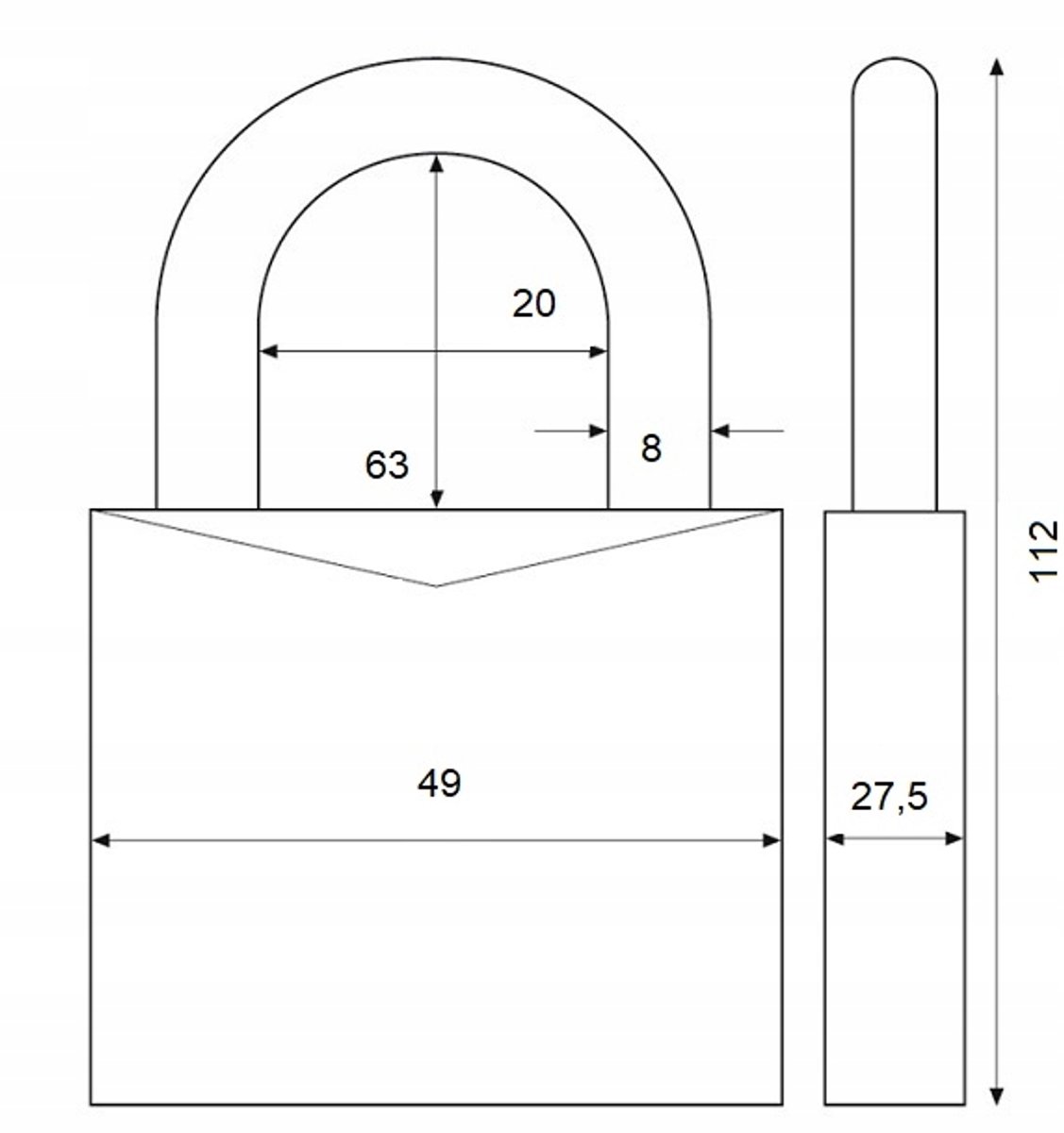 ABUS Kettingslot 4 stuks - 1 sleutel systeem - RVS beugel