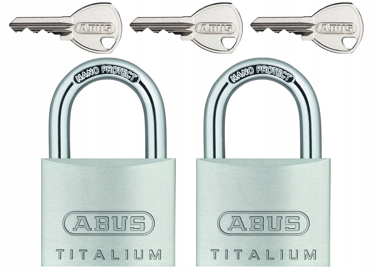 ABUS Titalium Kettingslotten - 2x 40mm, Eén Sleutel Systeem