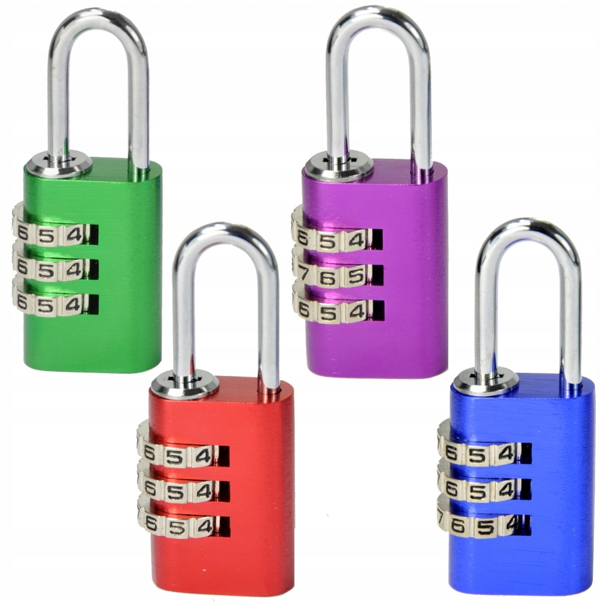 Set van 4 Cijfersloten voor Gym, Koffer & Bagage - Instelbare Code