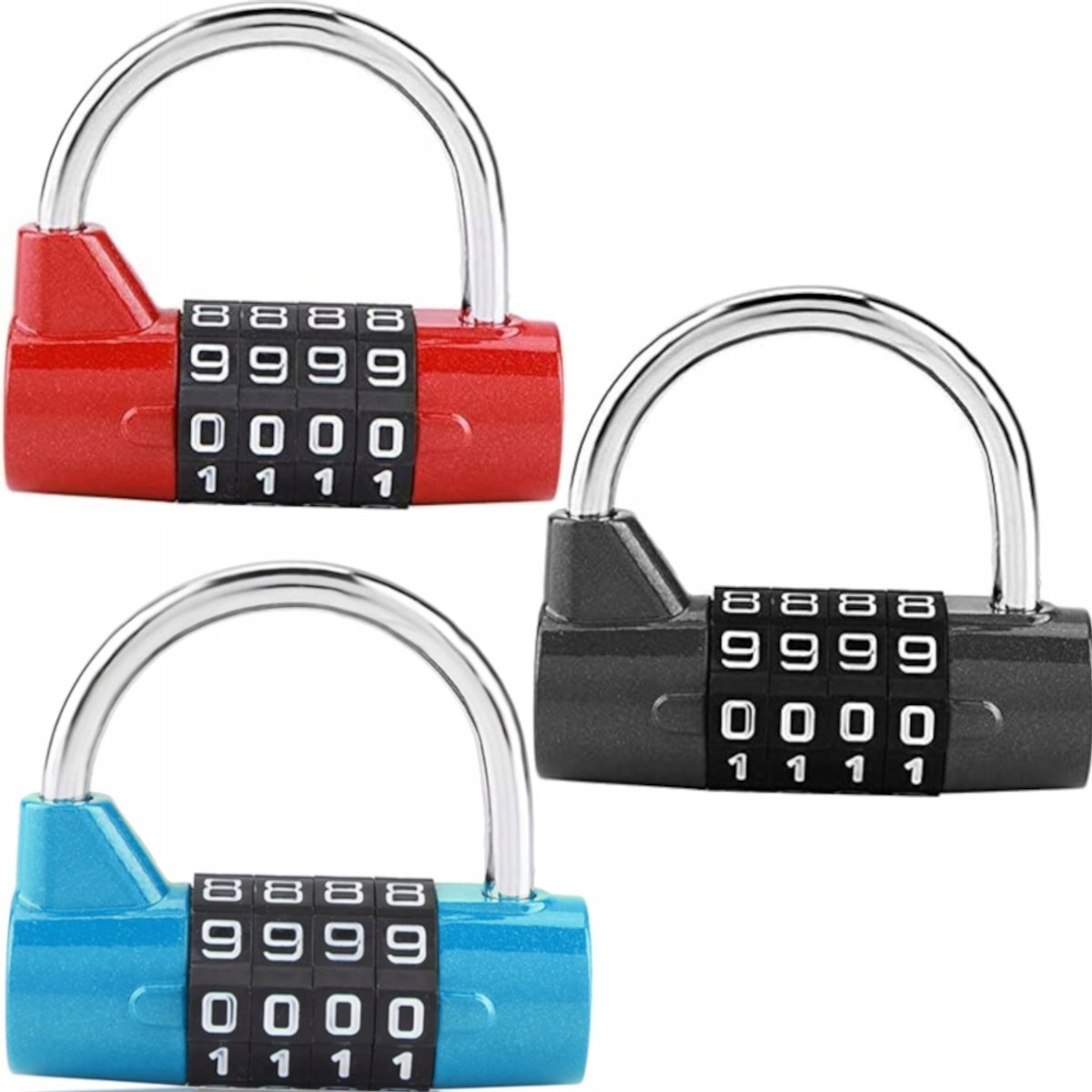 Merkloze Cijferslot Set - 3 stuks, voor Gym & Koffer