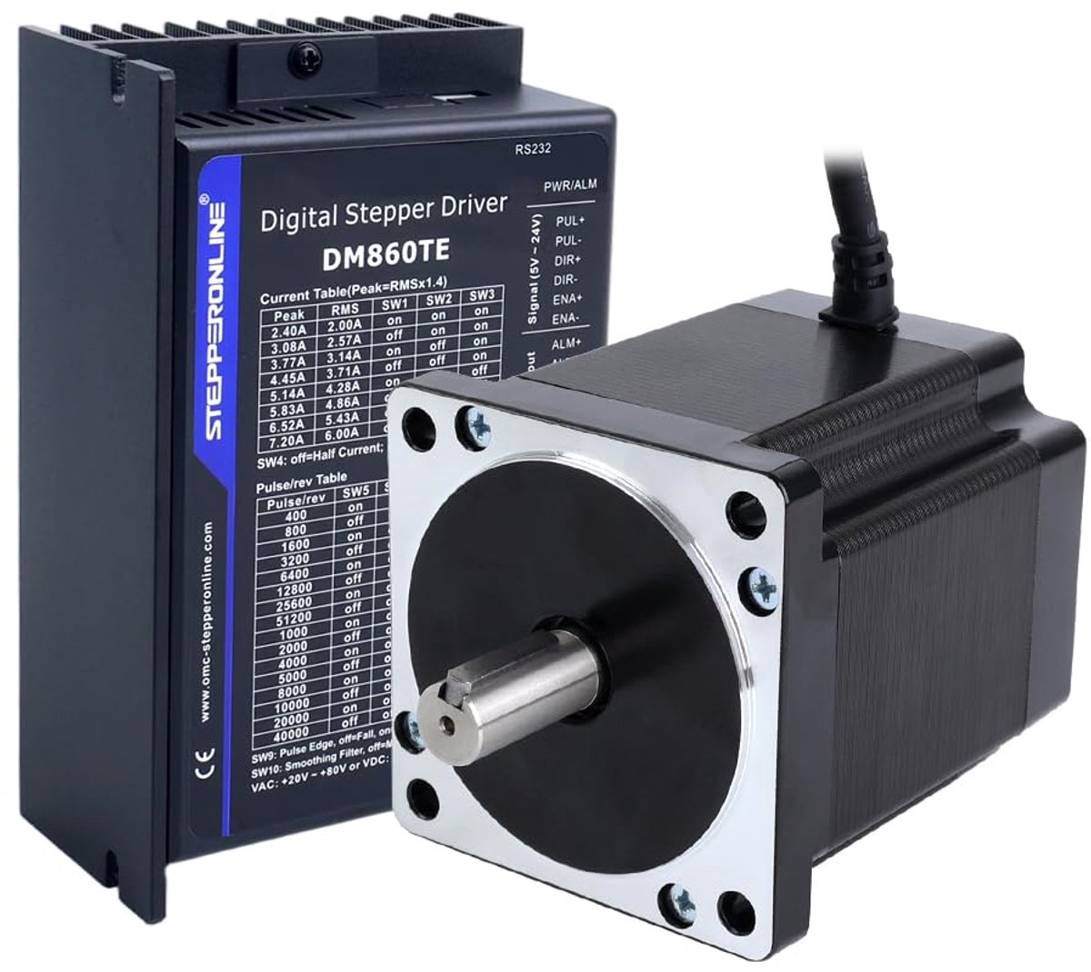 Stepper motor CNC kit 3,4 Nm Nema 34 - Stappenmotor & driver 2,4-7,2 A - Hoge precisie voor CNC toepassingen - ShopVlot