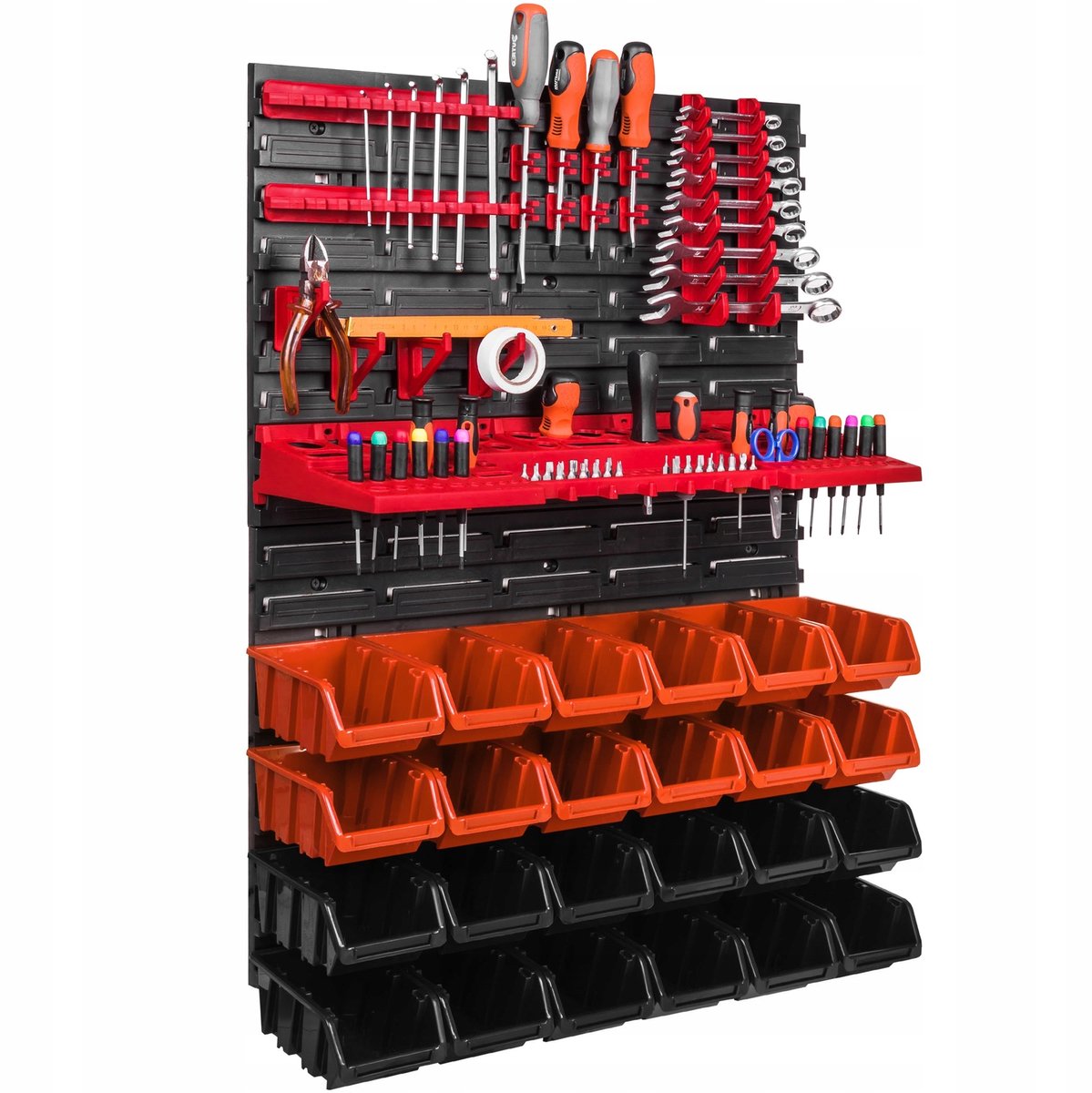 Gereedschapswand 58x78cm met 20 bakjes - Werkplaats organizer