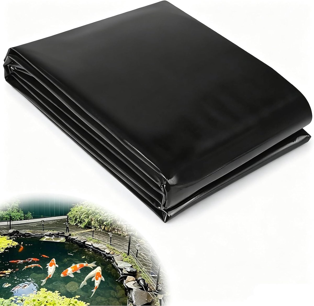 Vijverfolie 3 x 3 m - zwarte HDPE vijverfolie - zware belasting - veilig voor vissen - ShopVlot