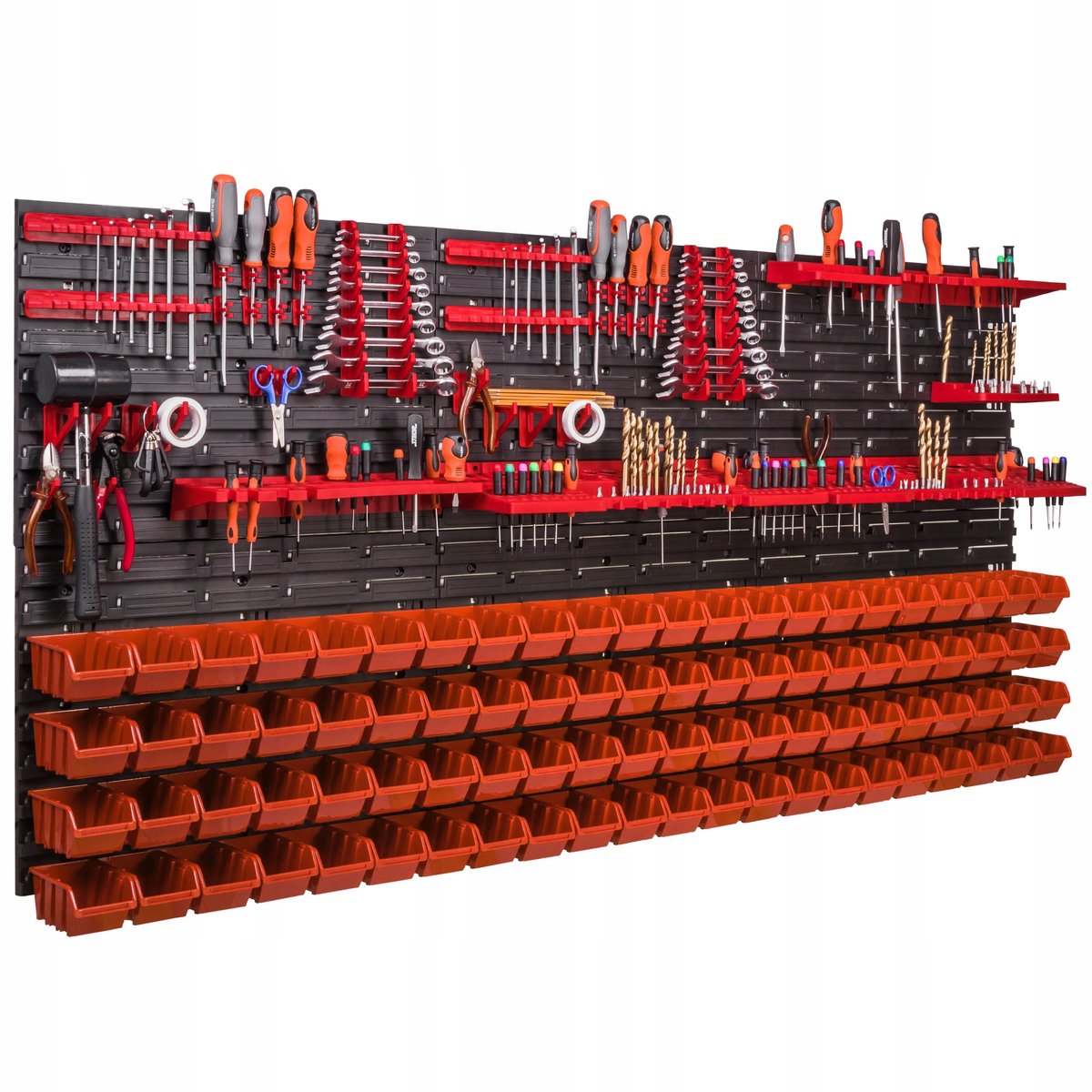 Gereedschapswand met 88 bakken & ophangsystemen - 172x78cm