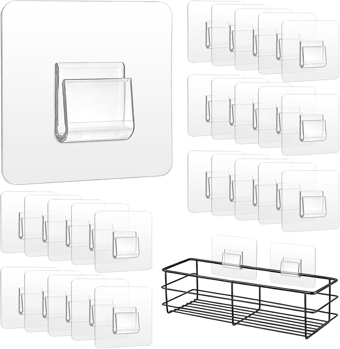Adhesive haken 30 stuks - transparant - waterdicht - ideaal voor badkamer en keuken - ShopVlot