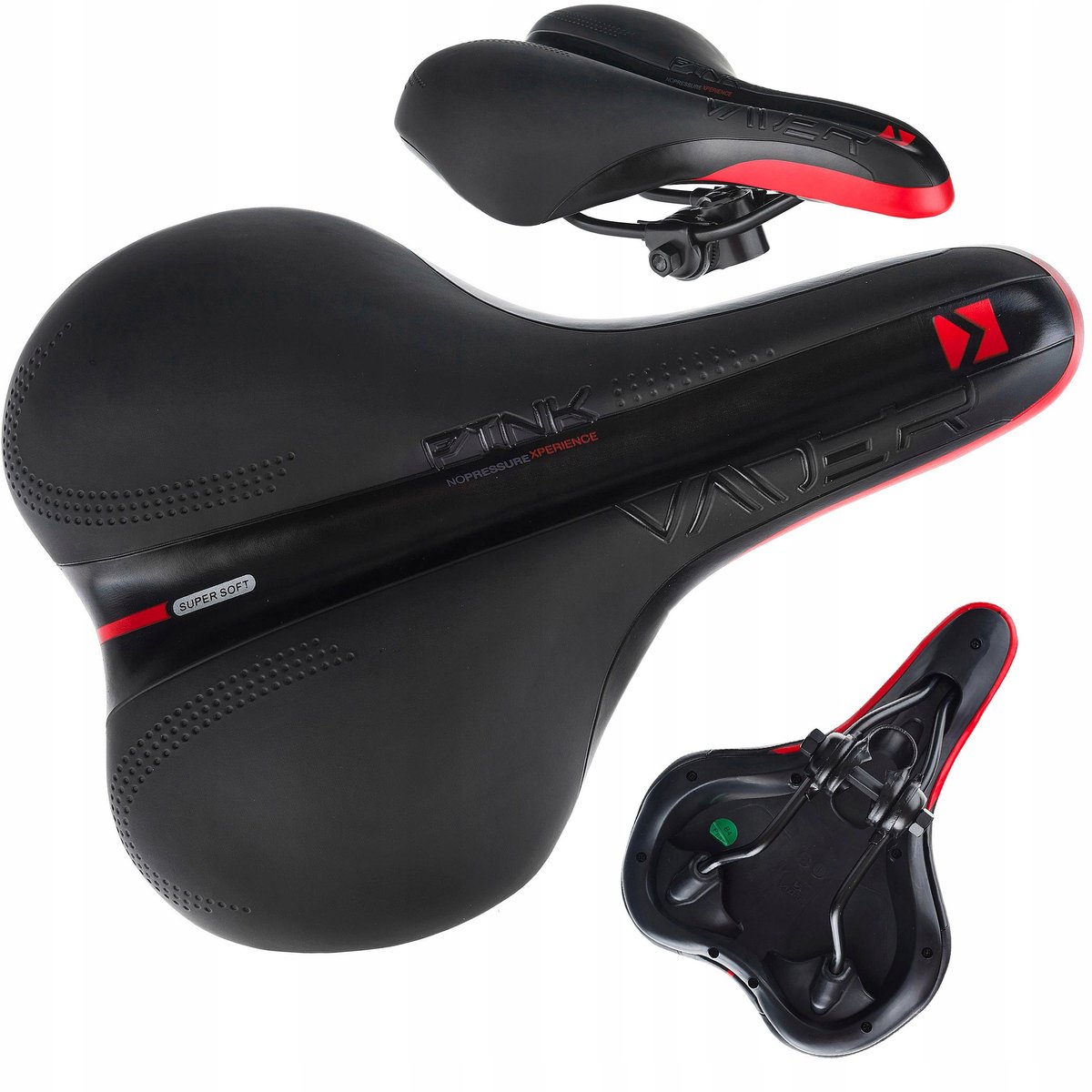 MTB Fietszadel Zwart-Rood - Comfortabel en Duurzaam