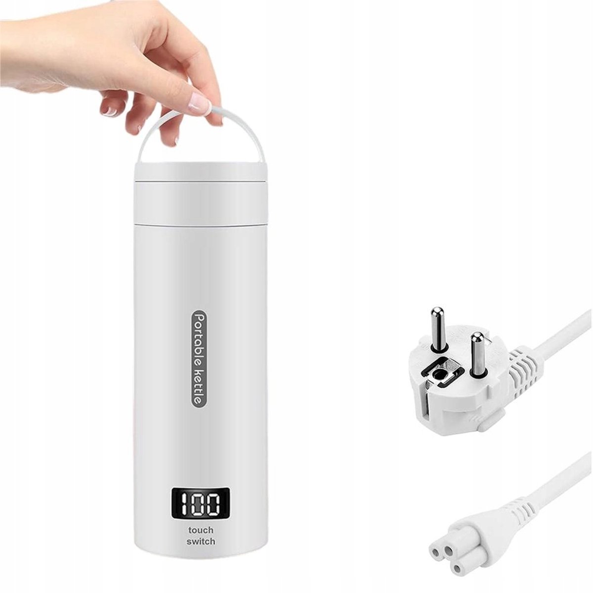 Draagbare Waterkoker - Mini Waterkoker - Kleine Waterkoker - Reiswaterkoker - 380 ml - 304 RVS Binnenkant - 4 Temperatuur Standen - Automatische Uitschakeling - Snel Koken - Voor Thee & Koffie & Babyvoeding