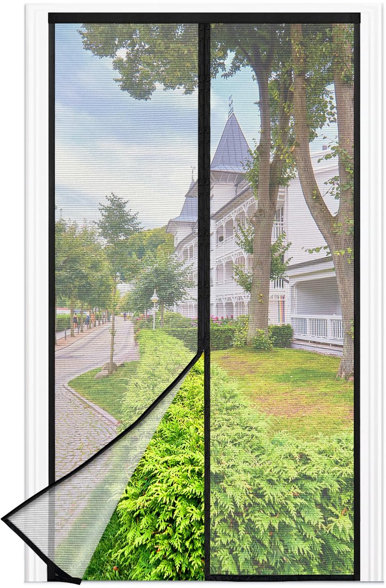 Magnetisch Vliegengordijn Voor Deur 120 x 230 CM - Zwart Fijnmazig - ShopVlot