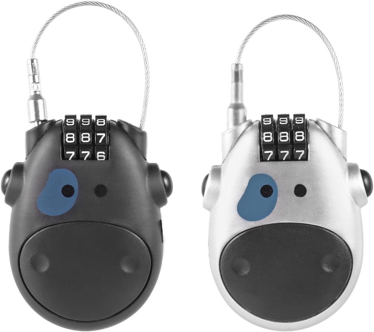 Intrekbaar Kabelslot - Zilver + Zwart - 77 cm - Anti-diefstal Draadslot met 3 Digit Code - Voor Fietsen en Bagage