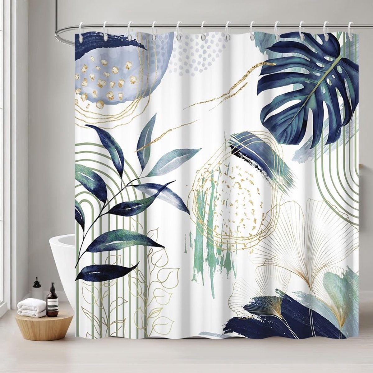 Douchegordijn 240 x 180 cm - anti-schimmel - tropisch bladeren - creëer een ontspannen sfeer - ShopVlot