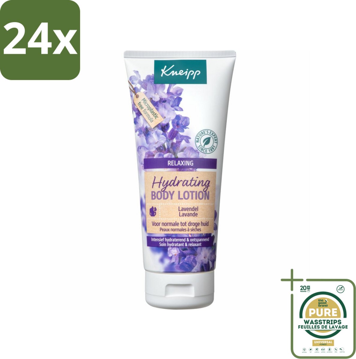 Kneipp - Body lotion - Relaxing - Lavendel - Bloemige geur - 200 ml - Voordeelverpakking - 24 stuks - Lavendel - Hydraterende lotion