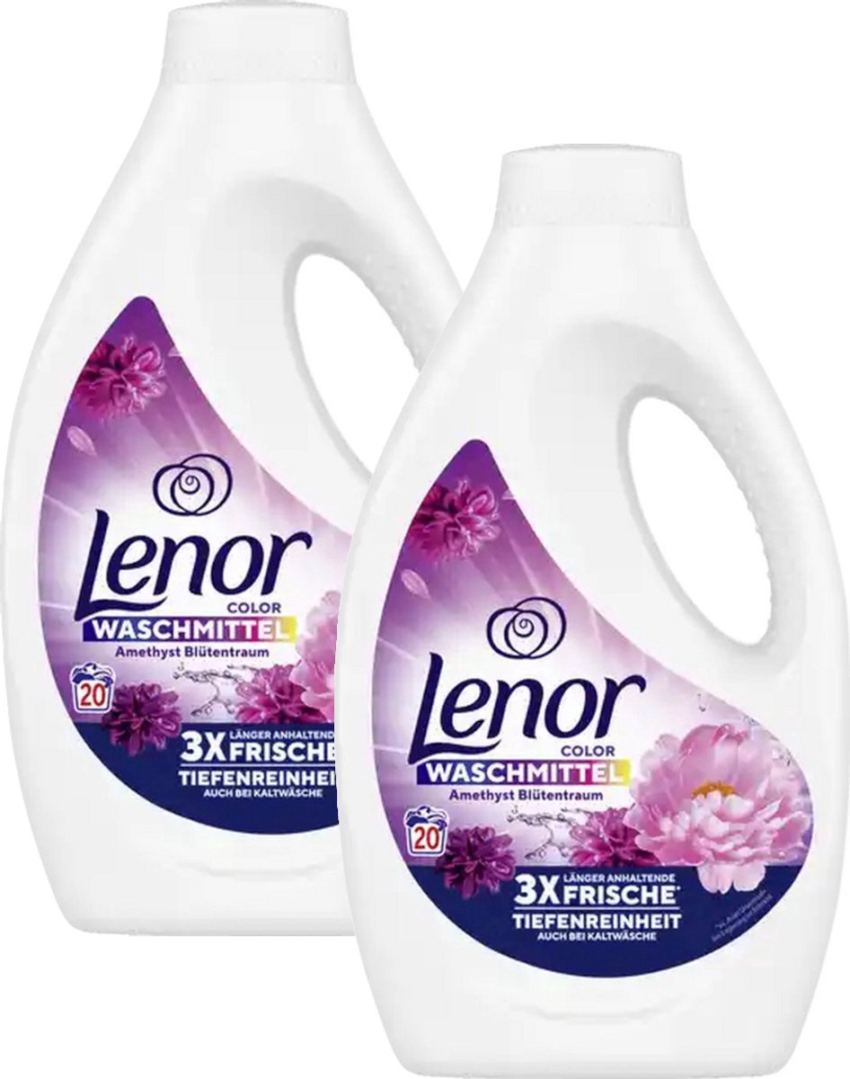Lenor Color Amethyst Flower Dream - Multipack - Wasmiddel - 40 (2x20) Wasbeurten - 2000ml (2x1000ml)