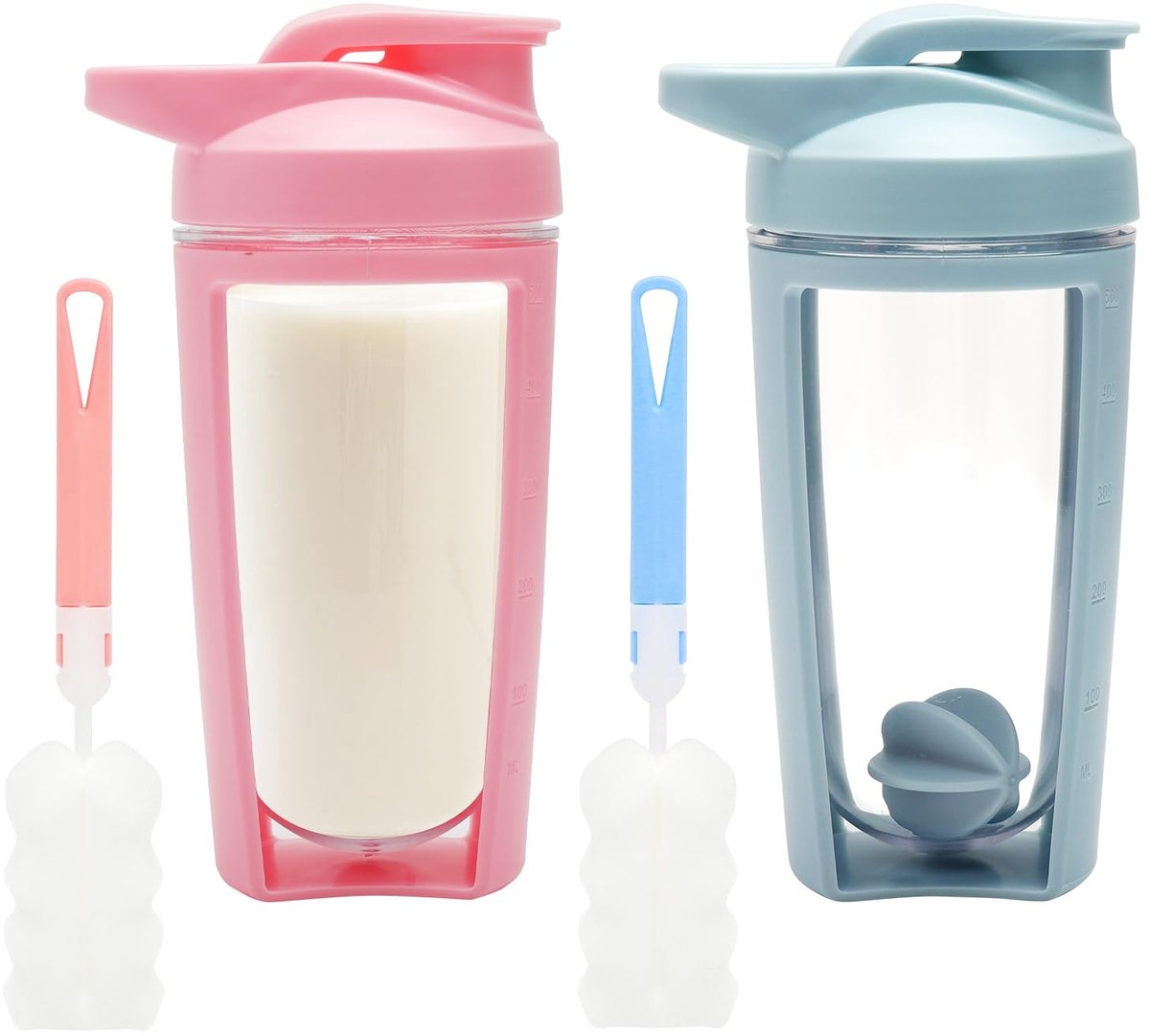 Dailygoods - Set van 2 proteïneshakers met mixbal - BPA-vrij en lekvrij voor fitness
