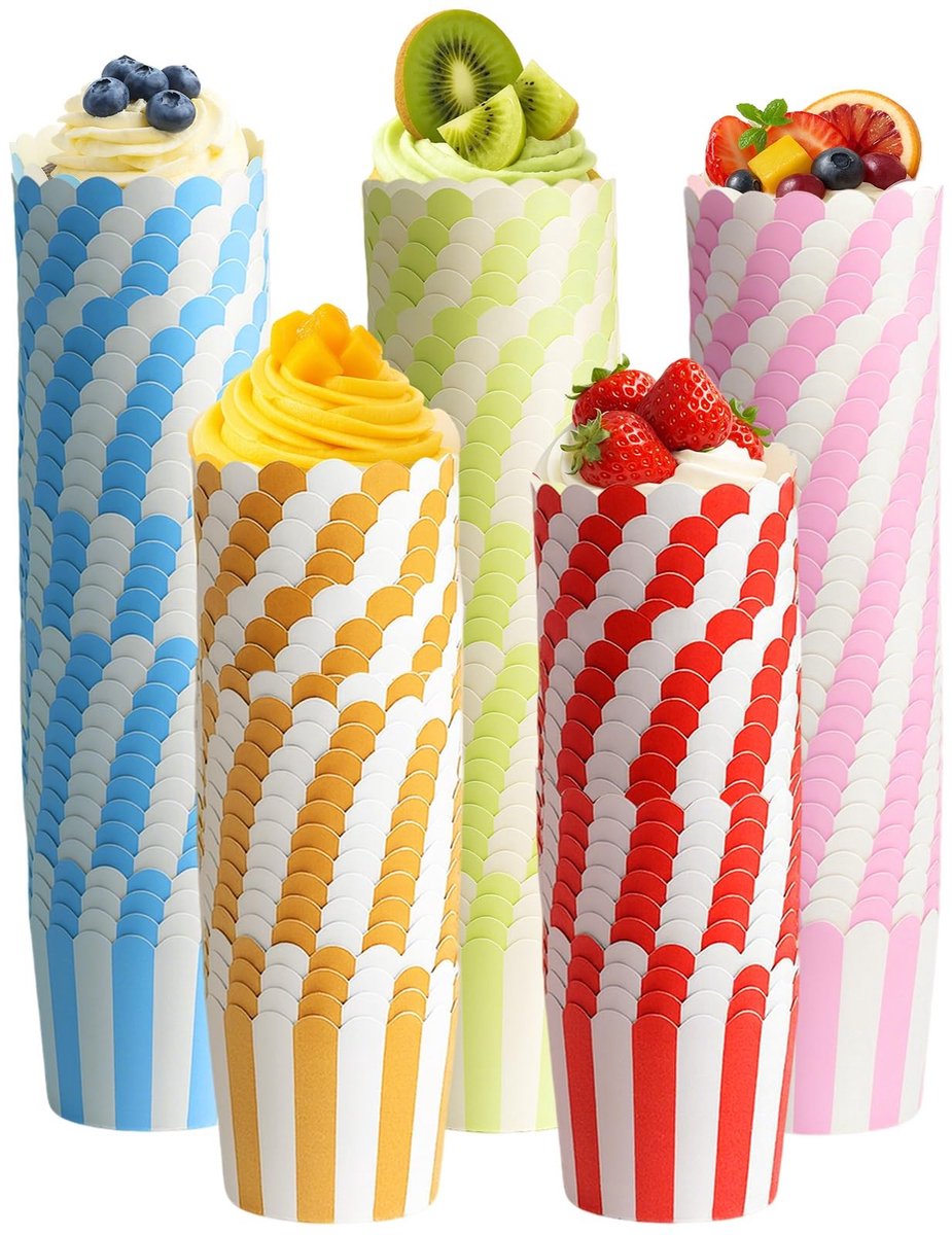 Dailygoods - 160 Stuks Mini Muffin Papieren Vormpjes voor Taarten en Cupcakes